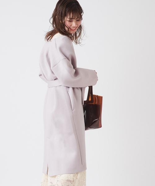 natural couture（ナチュラルクチュール）の「ノーカラーおしゃれコート（その他アウター・レディース・ライトグレー/ミント/キャメル/グレイッシュベージュ・FREE）」の5枚目の写真