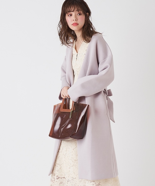 natural couture（ナチュラルクチュール）の「ノーカラーおしゃれコート（その他アウター・レディース・ライトグレー/ミント/キャメル/グレイッシュベージュ・FREE）」の8枚目の写真