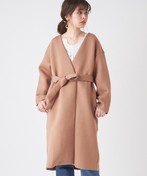 natural couture（ナチュラルクチュール）の「ノーカラーおしゃれコート（その他アウター・レディース・ライトグレー/ミント/キャメル/グレイッシュベージュ・FREE）」の21枚目の写真