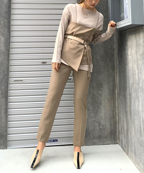 CIEL'AIR（シエルエアー）の「【CIEL'AIR/シエルエア】ベロアサイドラインパンツ（その他パンツ・レディース・ベージュ/グレー・MEDIUM/LARGE）」の3枚目の写真