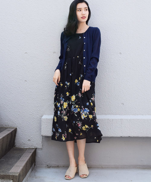 PICCIN(ピッチン)の「【WEB限定】パネルフラワーロングワンピース(ワンピース・レディース・ブラック/オフホワイト/グリーン・MEDIUM)」の16枚目の写真