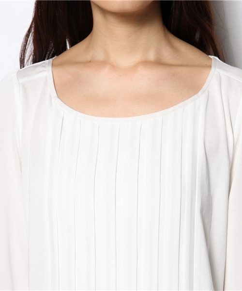 green label relaxing（グリーンレーベルリラクシング）の「GT テンジクxSFN プリーツ POカットソー（Tシャツ/カットソー・レディース・オフホワイト/ピンク/ネイビー・フリー）」の5枚目の写真