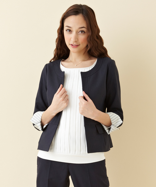 green label relaxing（グリーンレーベルリラクシング）の「GT テンジクxSFN プリーツ POカットソー（Tシャツ/カットソー・レディース・オフホワイト/ピンク/ネイビー・フリー）」の8枚目の写真