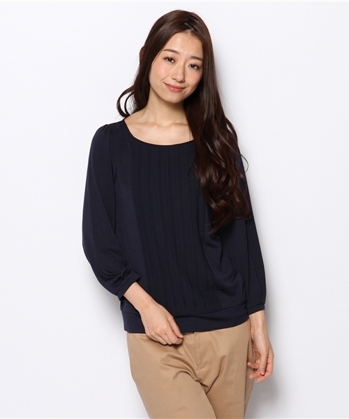 green label relaxing（グリーンレーベルリラクシング）の「GT テンジクxSFN プリーツ POカットソー（Tシャツ/カットソー・レディース・オフホワイト/ピンク/ネイビー・フリー）」の13枚目の写真