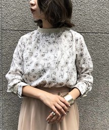 &g'aime | 【&g'aime】レザー×花柄ブラウス(シャツ/ブラウス)