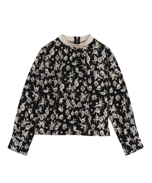 &g'aime（アンジェム）の「【&g'aime】レザー×花柄ブラウス（シャツ/ブラウス・レディース・ブラック/オフホワイト・FREE）」の13枚目の写真