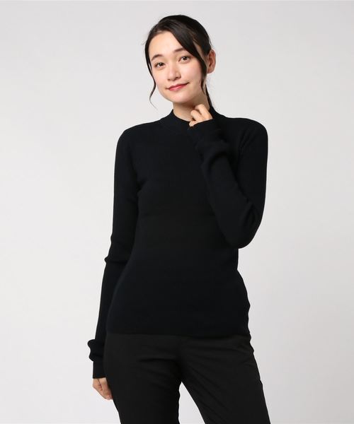 CLANE（クラネ）の「HIGH-NECK RIB KNIT（ニット/セーター・レディース・ブラック/ベージュ/ブラウン/レッド・1/2）」の9枚目の写真