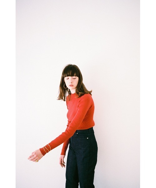 CLANE レッド ニットセーター Mサイズ 22AW先行予約アイテム紹介Part7】CLANEらしいデザインのハーフスリーブ