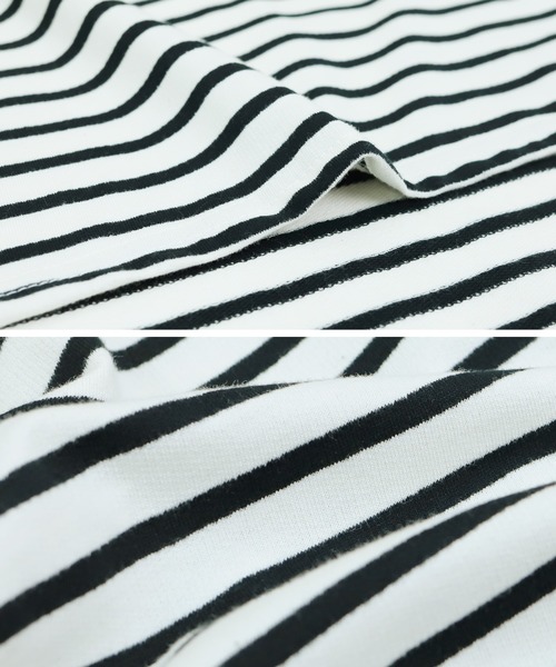 reca(レカ)の「オーバーサイズ ボーダーカットソー(Tシャツ/カットソー・レディース・ホワイト系その他/ブラック系その他・FREE)」の6枚目の写真