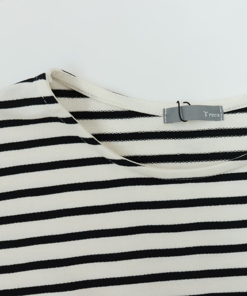 reca(レカ)の「オーバーサイズ ボーダーカットソー(Tシャツ/カットソー・レディース・ホワイト系その他/ブラック系その他・FREE)」の9枚目の写真