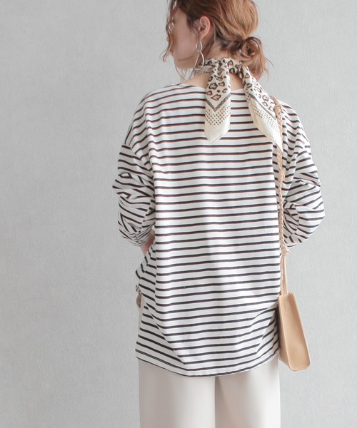 reca(レカ)の「オーバーサイズ ボーダーカットソー(Tシャツ/カットソー・レディース・ホワイト系その他/ブラック系その他・FREE)」の16枚目の写真