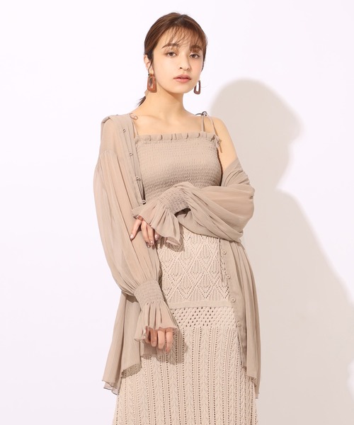 one after another NICE CLAUP(ワンアフターアナザーナイスクラップ)の「ビスチェセットシフォンパーカー(アンサンブル・レディース・アイボリー/ミント/モカ・FREE)」の2枚目の写真