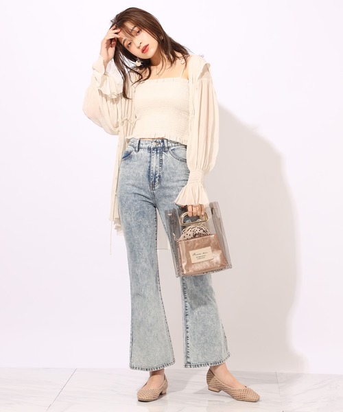 one after another NICE CLAUP(ワンアフターアナザーナイスクラップ)の「ビスチェセットシフォンパーカー(アンサンブル・レディース・アイボリー/ミント/モカ・FREE)」の10枚目の写真