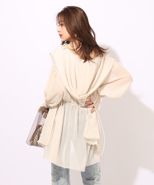 one after another NICE CLAUP(ワンアフターアナザーナイスクラップ)の「ビスチェセットシフォンパーカー(アンサンブル・レディース・アイボリー/ミント/モカ・FREE)」の9枚目の写真