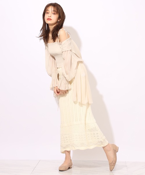 one after another NICE CLAUP(ワンアフターアナザーナイスクラップ)の「ビスチェセットシフォンパーカー(アンサンブル・レディース・アイボリー/ミント/モカ・FREE)」の11枚目の写真