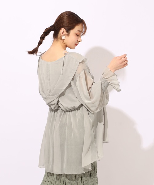 one after another NICE CLAUP(ワンアフターアナザーナイスクラップ)の「ビスチェセットシフォンパーカー(アンサンブル・レディース・アイボリー/ミント/モカ・FREE)」の4枚目の写真