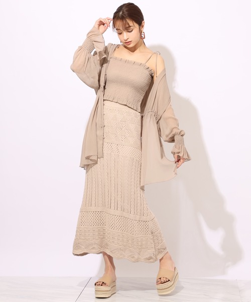 one after another NICE CLAUP(ワンアフターアナザーナイスクラップ)の「ビスチェセットシフォンパーカー(アンサンブル・レディース・アイボリー/ミント/モカ・FREE)」の18枚目の写真