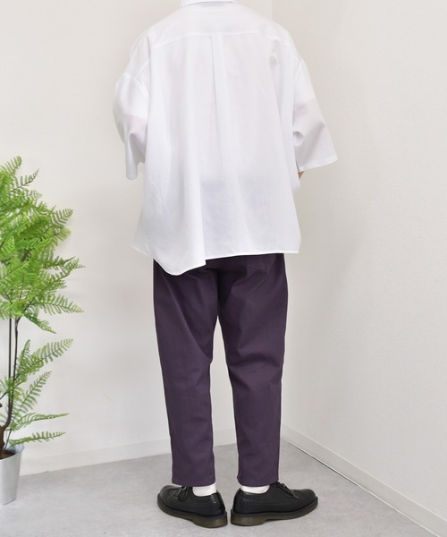 kutir（クティール）の「カツラギ素材　ワイドテーパードパンツ（その他パンツ・メンズ・オフホワイト/ダークパープル・SMALL/MEDIUM/LARGE）」の15枚目の写真