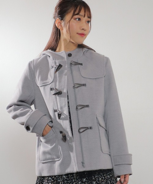 CLOVERBALL グレー ダッフルコート Newjoy / メンズ シンプル ダッフルコート ブラック/グレー/キャメル