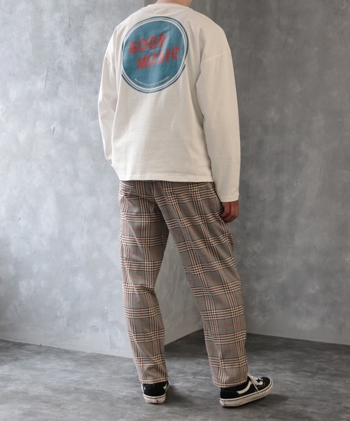 CREARE -LINO-(クレアーレリノ)の「レコードロングTEE(Tシャツ/カットソー・メンズ・グレイッシュベージュ/ブルーグレー/ホワイト/チャコール・L/M)」の5枚目の写真