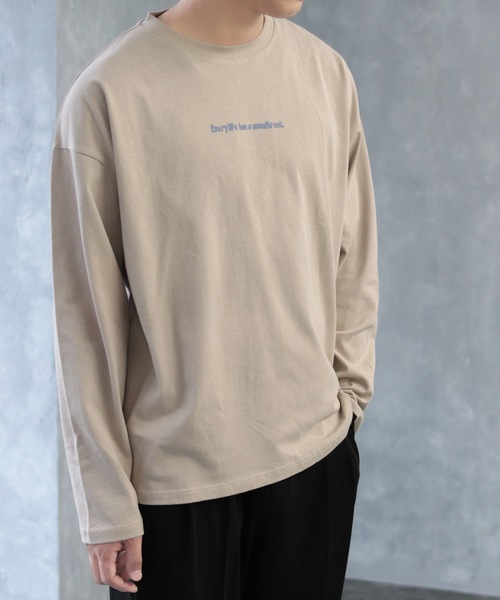 CREARE -LINO-(クレアーレリノ)の「レコードロングTEE(Tシャツ/カットソー・メンズ・グレイッシュベージュ/ブルーグレー/ホワイト/チャコール・L/M)」の15枚目の写真