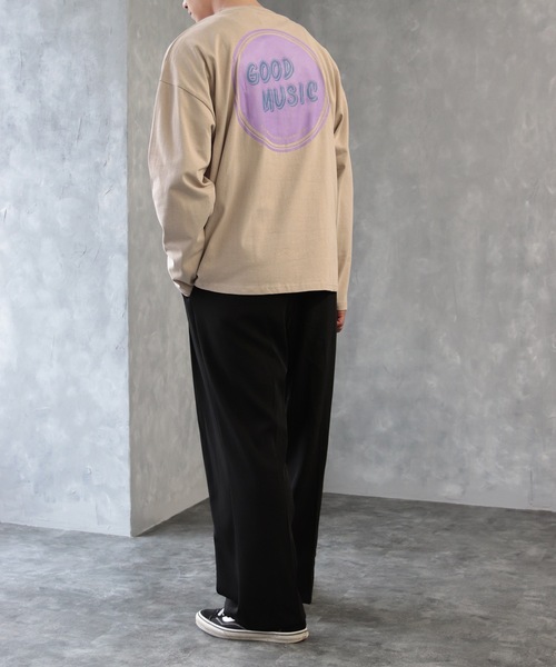 CREARE -LINO-(クレアーレリノ)の「レコードロングTEE(Tシャツ/カットソー・メンズ・グレイッシュベージュ/ブルーグレー/ホワイト/チャコール・L/M)」の6枚目の写真