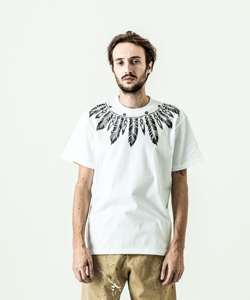 セール】ACANTHUS：Feather Paint Tee（Tシャツ/カットソー