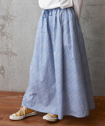 PAR ICI（パーリッシィ）の「白小花ギャザースカート【リバティブリント】（スカート）」
