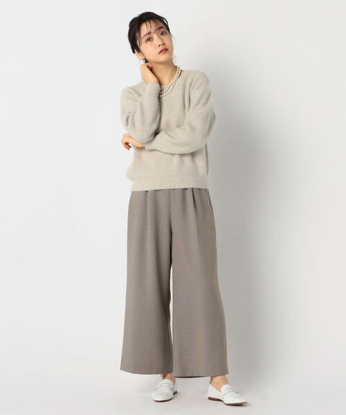 NOLLEY’S(ノーリーズ)の「ウール調合繊ワイドパンツ(その他パンツ・レディース・ブラウン系その他/オフホワイト/オリーブ・36/38)」の12枚目の写真