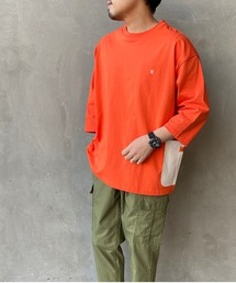 UNIVERSAL OVERALL | [UNIVERSAL OVERALL/ユニバーサルオーバーオール] 別注 ビッグシルエットカバーオールＴシャツ/七分袖/ポケット切替/ユニセックス(Tシャツ/カットソー)
