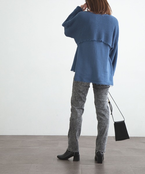 bohmal（ボマール）の「マルチウェイダメージニットカーデセット（ニット/セーター・レディース・ベージュ/コバルトブルー/ブラック・FREE）」の8枚目の写真