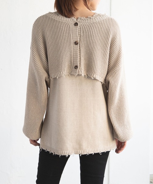 bohmal（ボマール）の「マルチウェイダメージニットカーデセット（ニット/セーター・レディース・ベージュ/コバルトブルー/ブラック・FREE）」の13枚目の写真