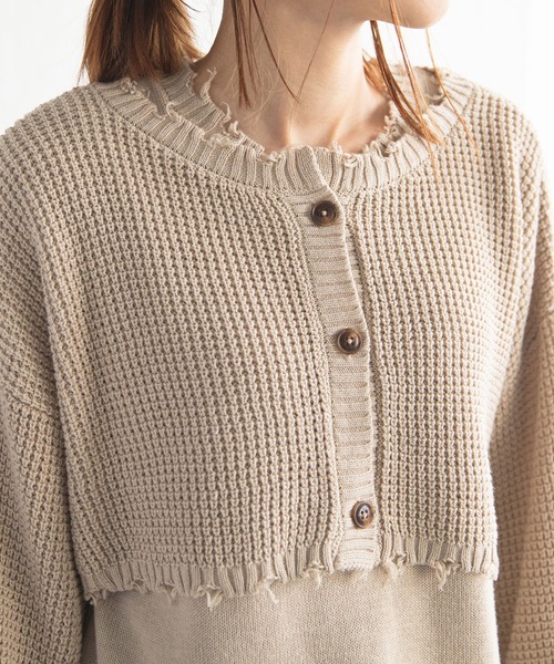 bohmal（ボマール）の「マルチウェイダメージニットカーデセット（ニット/セーター・レディース・ベージュ/コバルトブルー/ブラック・FREE）」の14枚目の写真