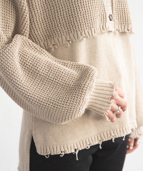 bohmal（ボマール）の「マルチウェイダメージニットカーデセット（ニット/セーター・レディース・ベージュ/コバルトブルー/ブラック・FREE）」の15枚目の写真