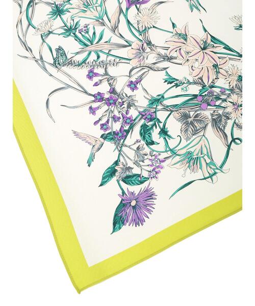 Green　Parks（グリーンパークス）の「フラワー柄スカーフ＊（ストール/ショール・レディース・ライム/ネイビー/グリーン・FREE）」の9枚目の写真