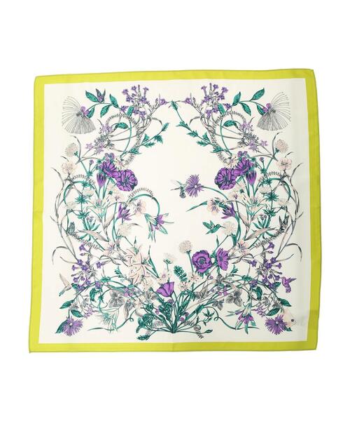 Green　Parks（グリーンパークス）の「フラワー柄スカーフ＊（ストール/ショール・レディース・ライム/ネイビー/グリーン・FREE）」の12枚目の写真