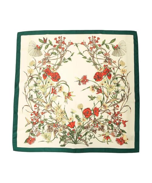 Green　Parks（グリーンパークス）の「フラワー柄スカーフ＊（ストール/ショール・レディース・ライム/ネイビー/グリーン・FREE）」の13枚目の写真