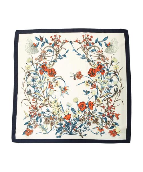 Green　Parks（グリーンパークス）の「フラワー柄スカーフ＊（ストール/ショール・レディース・ライム/ネイビー/グリーン・FREE）」の14枚目の写真