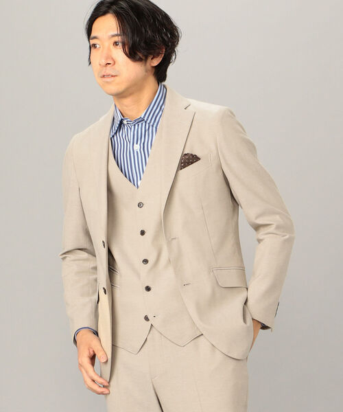 NOLLEY'S goodman(ノーリーズグッドマン)の「SOLOTEX リネンドビー セットアップ ジャケット(テーラードジャケット・メンズ・ブルー/ベージュ/ダークネイビー・S/L/M/XL)」の2枚目の写真