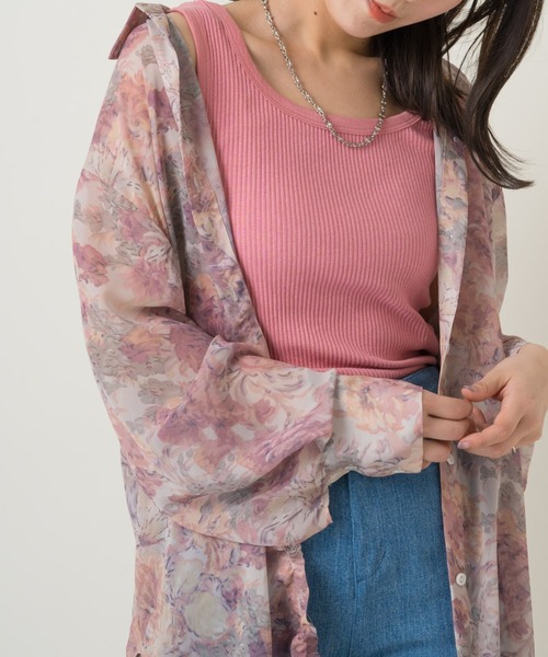 Kastane（カスタネ）の「パイピングスクエアタンク（タンクトップ・レディース・アイボリー/グリーン/オレンジ/ピンク/オフホワイト・FREE）」の4枚目の写真