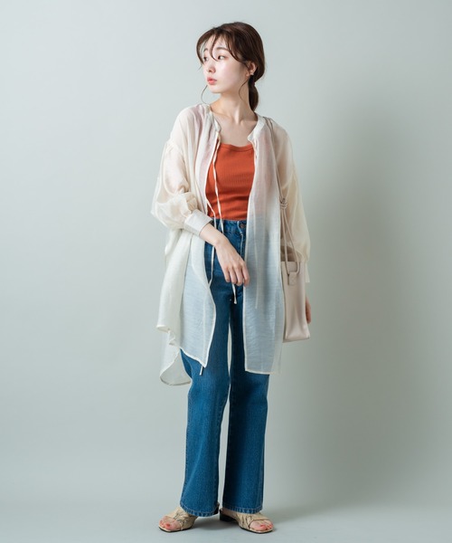 Kastane（カスタネ）の「パイピングスクエアタンク（タンクトップ・レディース・アイボリー/グリーン/オレンジ/ピンク/オフホワイト・FREE）」の19枚目の写真