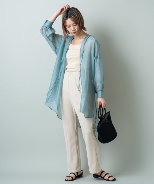 Kastane（カスタネ）の「パイピングスクエアタンク（タンクトップ・レディース・アイボリー/グリーン/オレンジ/ピンク/オフホワイト・FREE）」の22枚目の写真