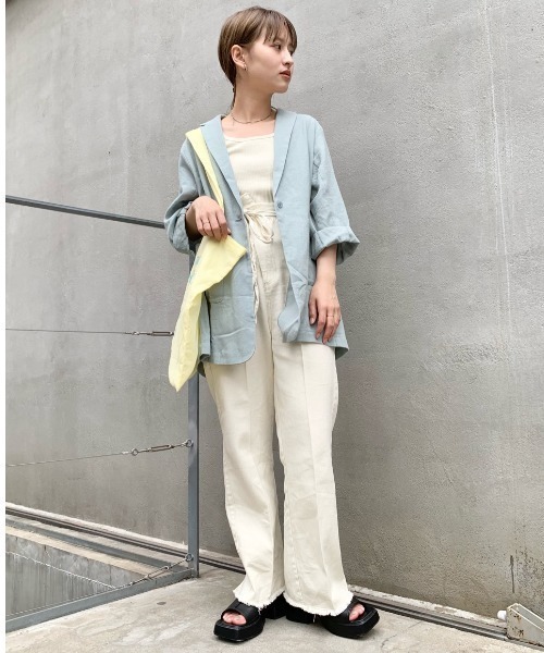 Kastane（カスタネ）の「パイピングスクエアタンク（タンクトップ・レディース・アイボリー/グリーン/オレンジ/ピンク/オフホワイト・FREE）」の6枚目の写真