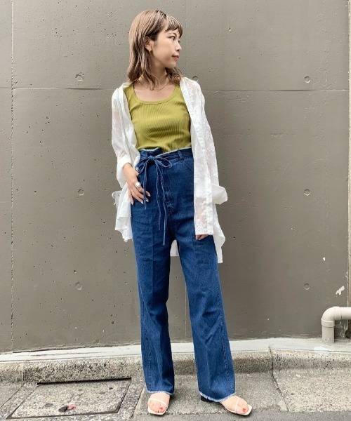 Kastane（カスタネ）の「パイピングスクエアタンク（タンクトップ・レディース・アイボリー/グリーン/オレンジ/ピンク/オフホワイト・FREE）」の11枚目の写真