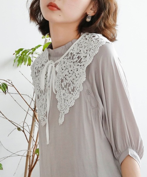 Mayree（メイリー）の「【Mayree】レースフリル付け襟（付け襟・レディース・オフホワイト・FREE）」の6枚目の写真