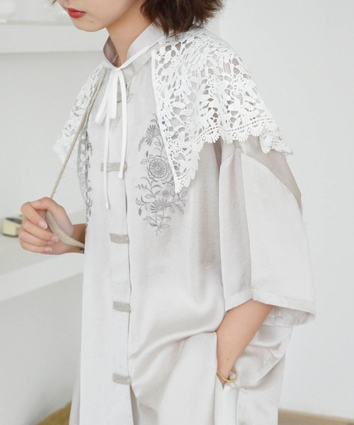 Mayree（メイリー）の「【Mayree】レースフリル付け襟（付け襟・レディース・オフホワイト・FREE）」の11枚目の写真