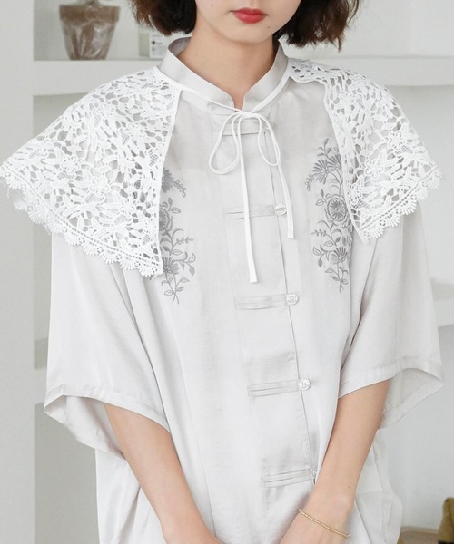 Mayree（メイリー）の「【Mayree】レースフリル付け襟（付け襟・レディース・オフホワイト・FREE）」の9枚目の写真