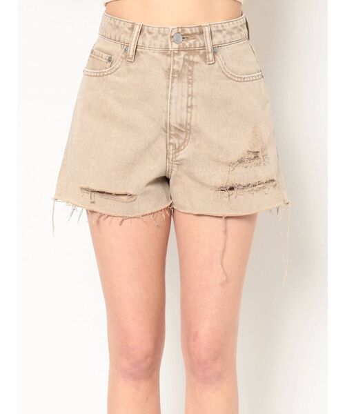EVRIS（エヴリス）の「HEMハイダメージデニムショートパンツ（デニムパンツ・レディース・ホワイト/ブラック/ベージュ・SMALL/MEDIUM）」の12枚目の写真