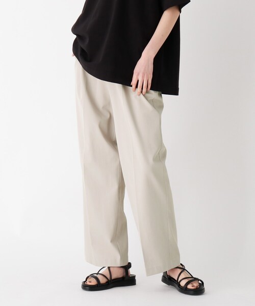 OPAQUE.CLIP(オペークドットクリップ)の「◆リネンMIX ストレッチドライオックス イージーパンツ【UNISEX】(スーツパンツ・レディース・ピンク系/ブラック/サンドベージュ・40/38)」の1枚目の写真