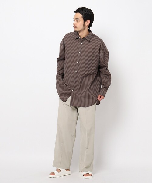 OPAQUE.CLIP(オペークドットクリップ)の「◆リネンMIX ストレッチドライオックス イージーパンツ【UNISEX】(スーツパンツ・レディース・ピンク系/ブラック/サンドベージュ・40/38)」の9枚目の写真